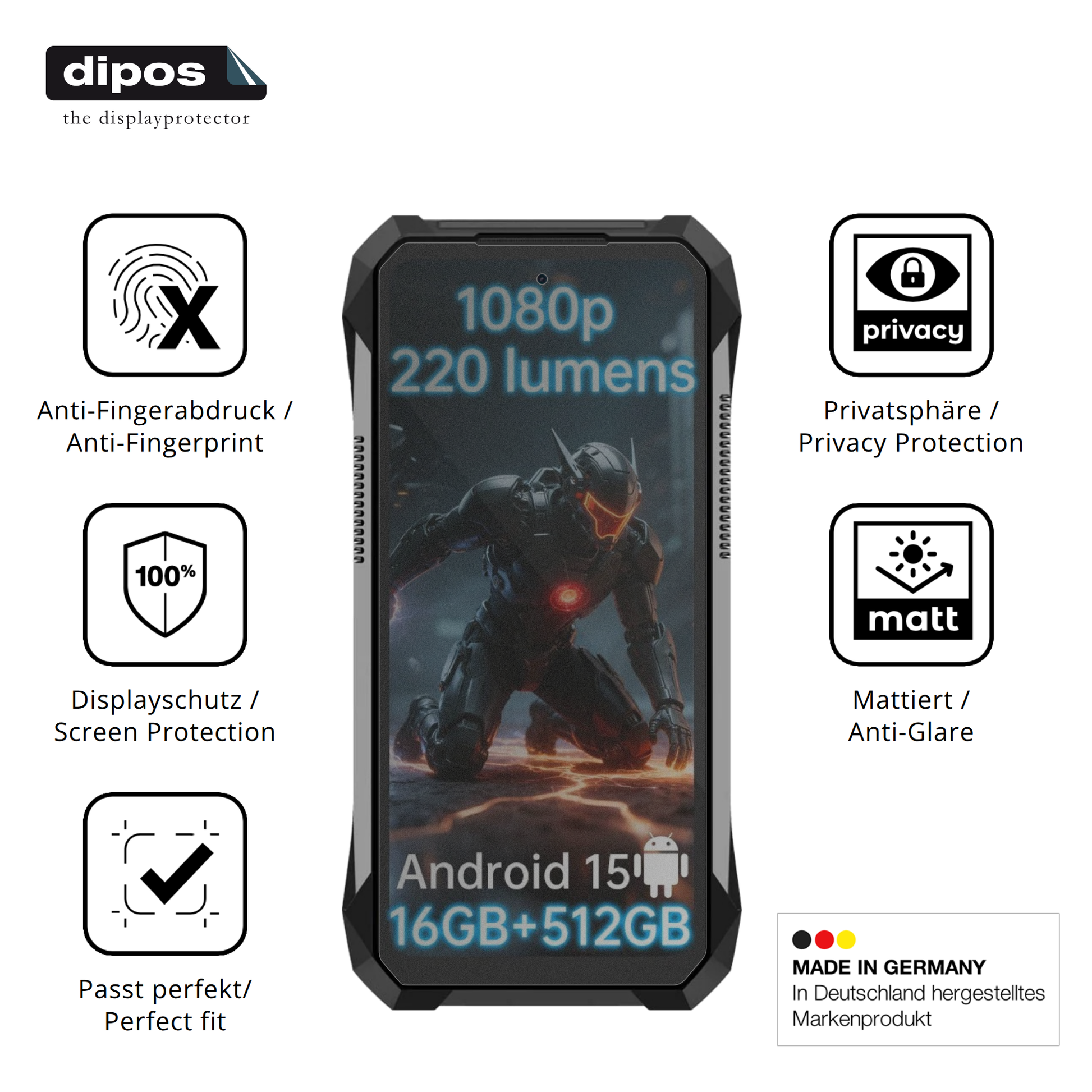 Privatsphäre-Schutz durch Sichtschutz-Folie passend zugeschnitten für 8849 Tank X