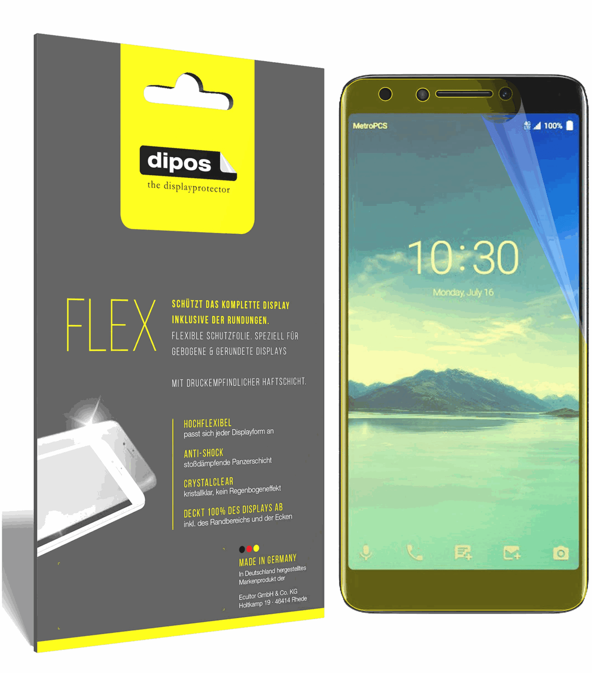 3x 3D Full Cover Schutzfolie für Alcatel 7
