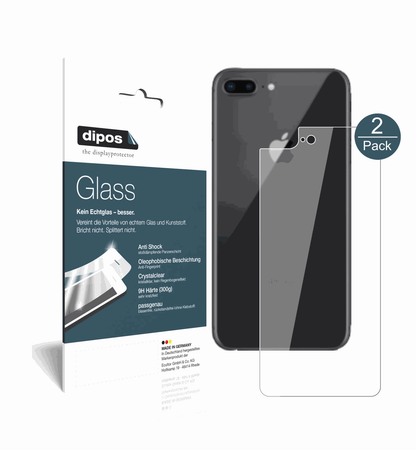 2x 9H Schutzfolie für Apple iPhone 8 Plus Rückseite Panzerfolie