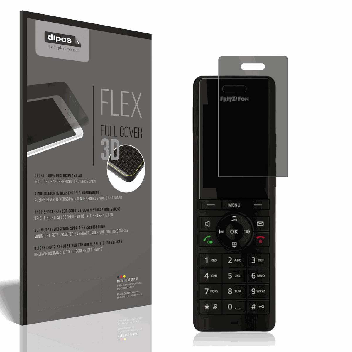 Full Cover Privacy Blickschutzfolie für Fritz! Fon X6