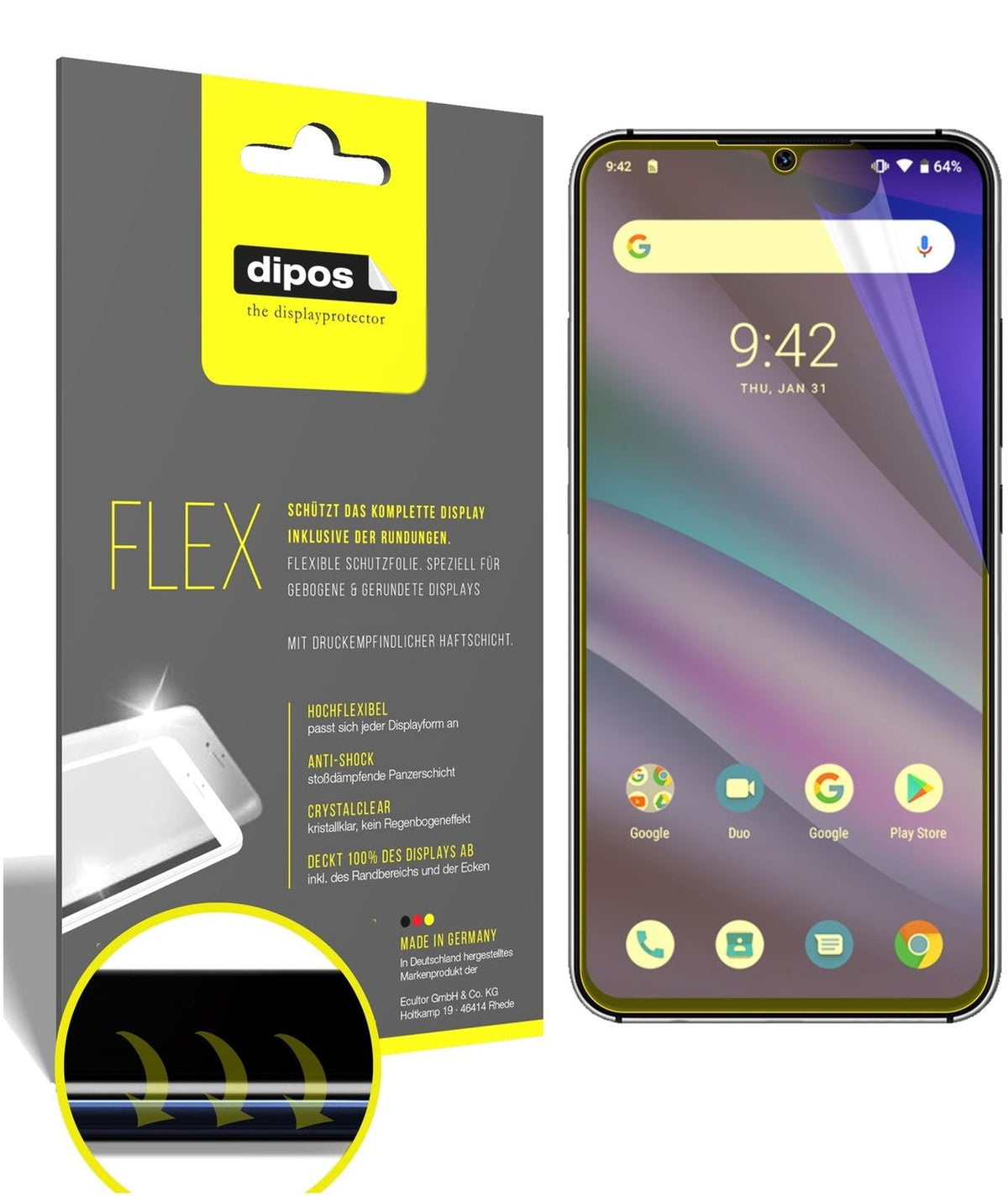 2x 3D Full Cover Schutzfolie für Umidigi A5 Pro