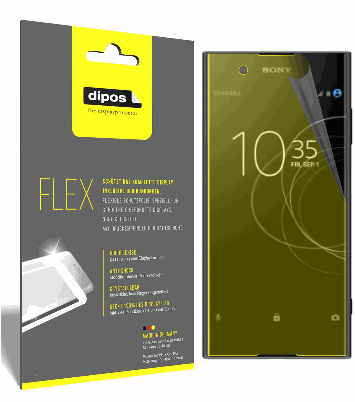 3x 3D Full Cover Schutzfolie für Sony Xperia XA1 Plus