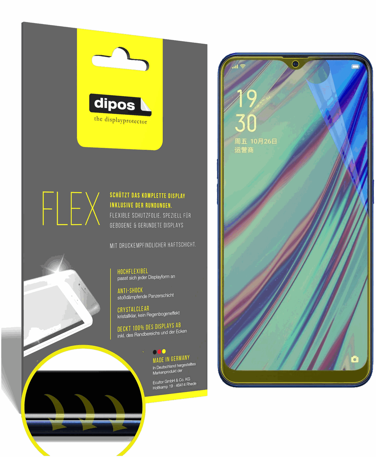3x 3D Full Cover Schutzfolie für Oppo A9