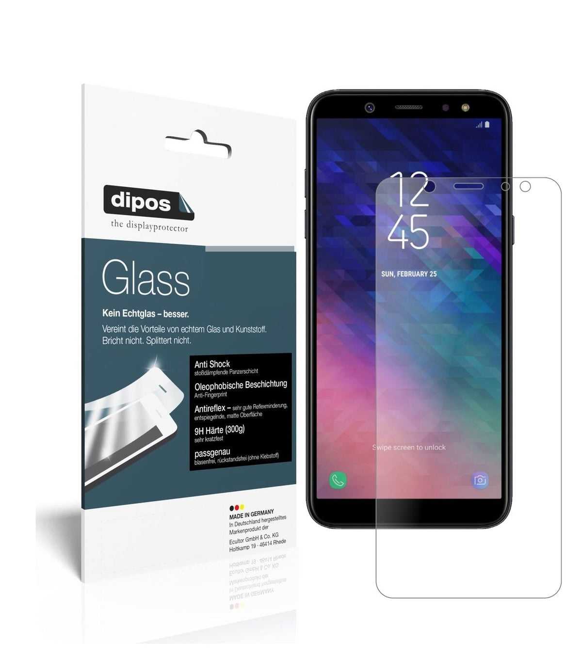 1x 9H Schutzfolie matt für Samsung Galaxy A6 (2018) Panzerfolie