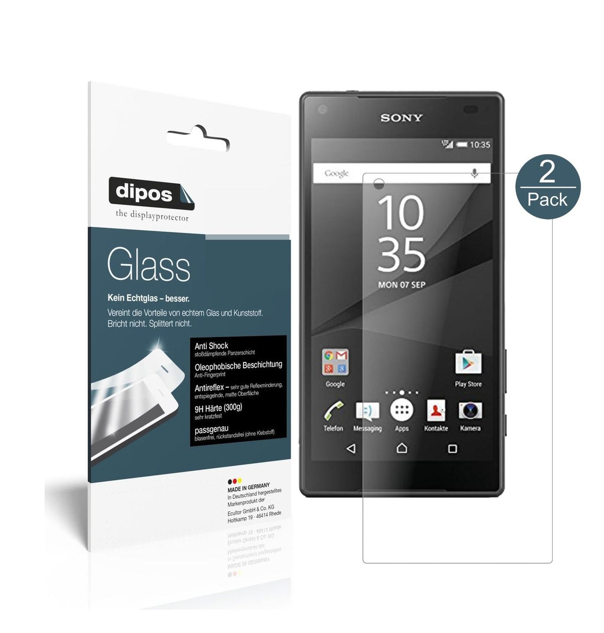 1x 9H Schutzfolie matt für Sony Xperia Z5 Compact Panzerfolie