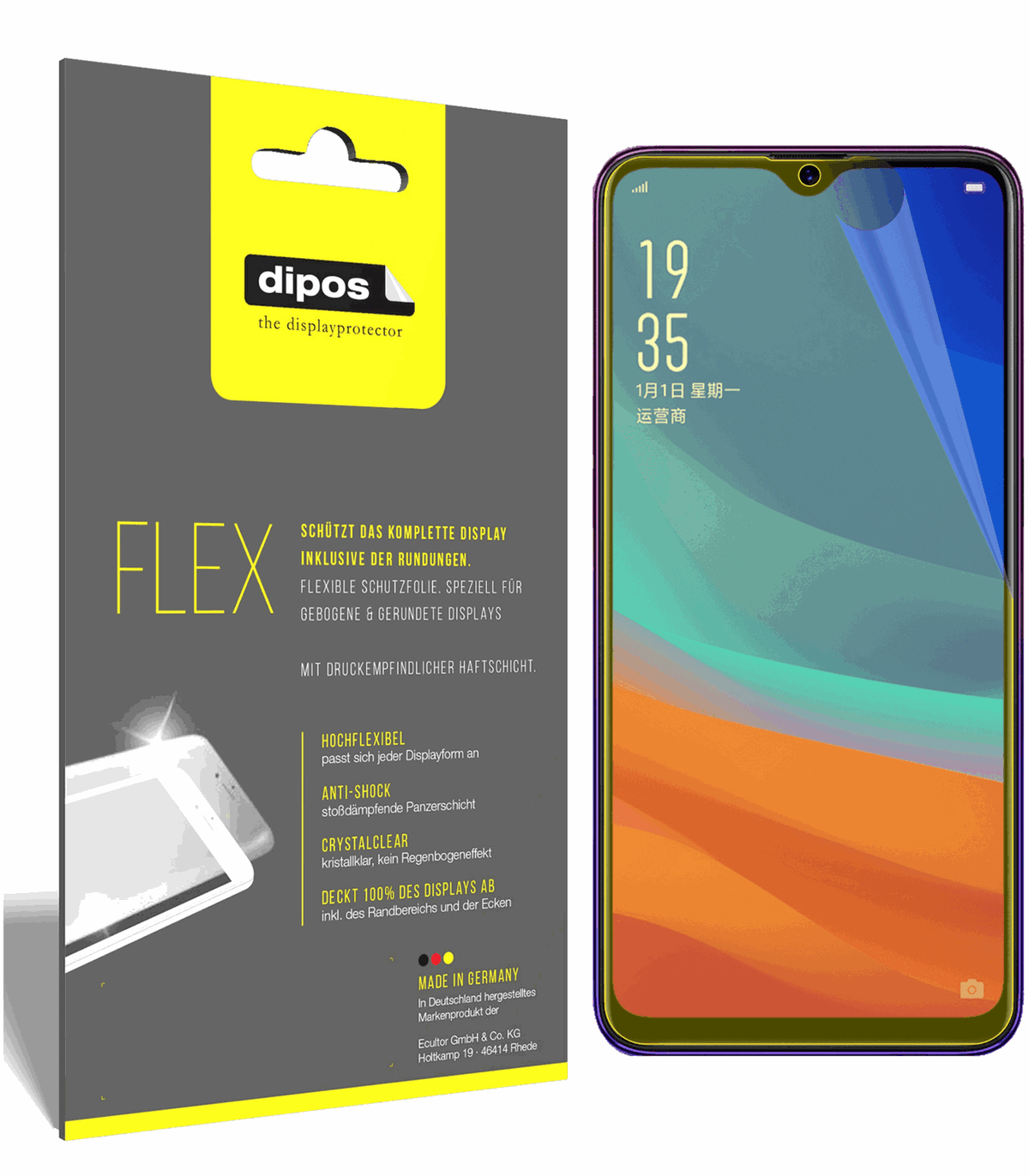 3x 3D Full Cover Schutzfolie für Oppo A7x