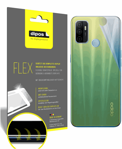 3x 3D Full Cover Schutzfolie für Oppo A53 (2020) Rückseite
