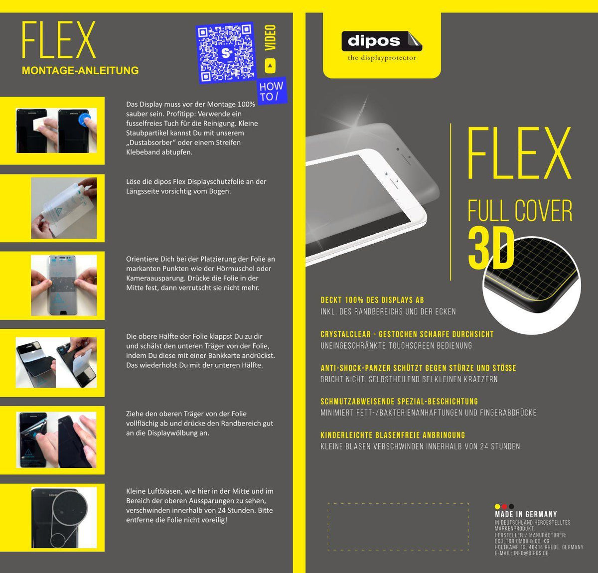 2x 3D Full Cover Schutzfolie für Denver SW-182