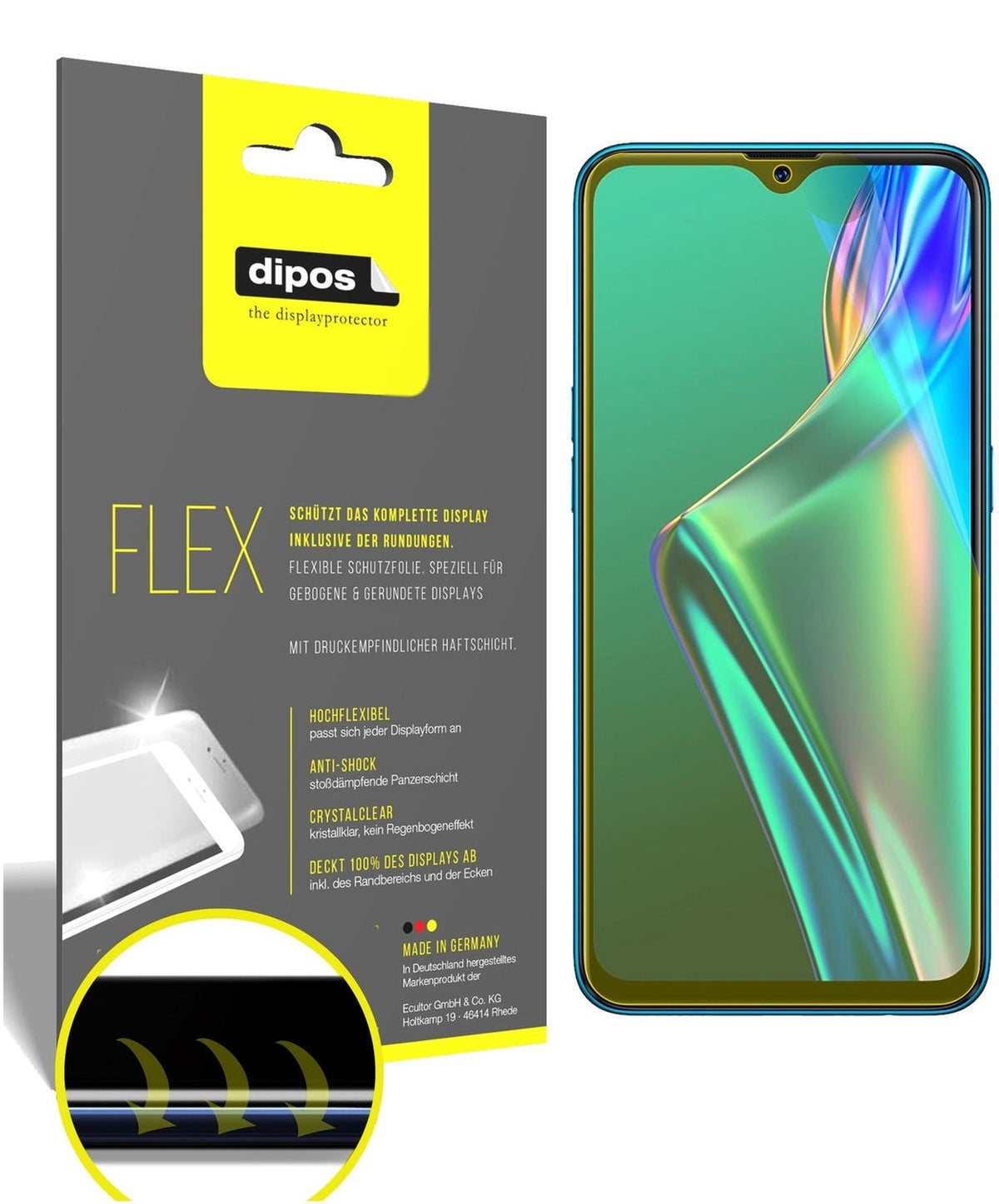 2x 3D Full Cover Schutzfolie für Oppo A12
