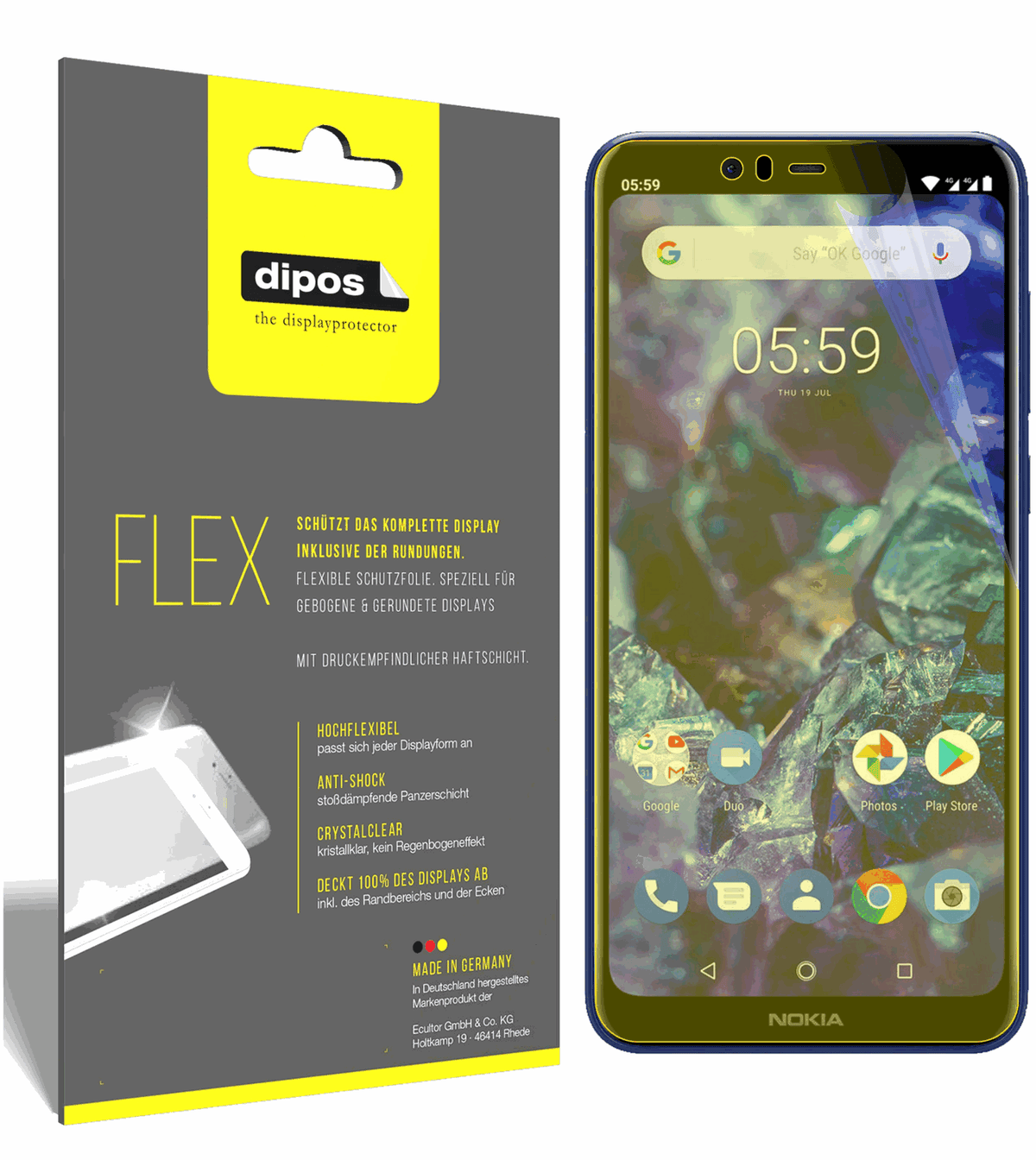 3x 3D Full Cover Schutzfolie für Nokia 5.1 Plus