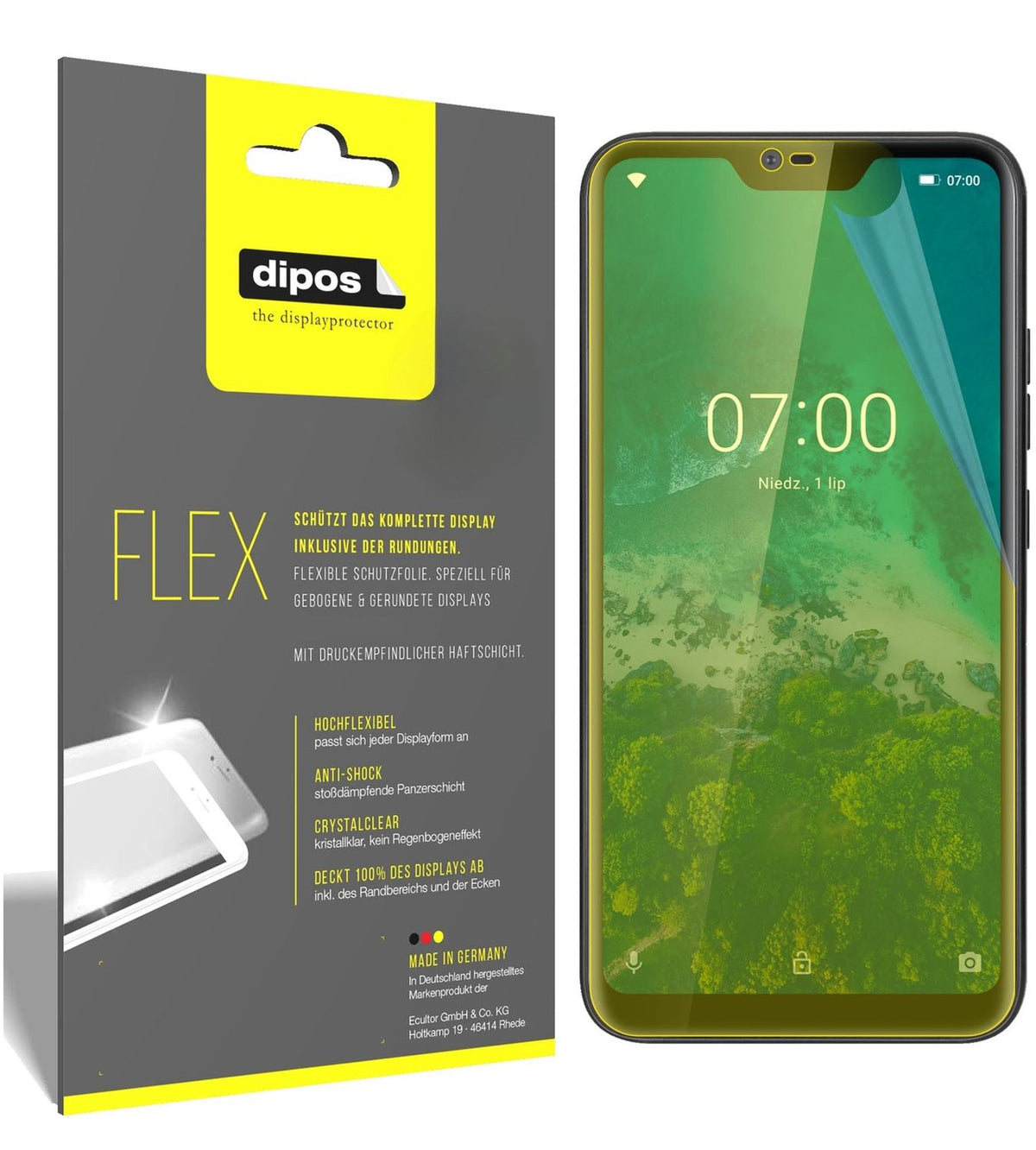 2x 3D Full Cover Schutzfolie für Kruger Matz Smartfon LIVE 7