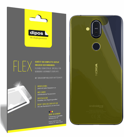 3x 3D Full Cover Schutzfolie für Nokia 8.1 Rückseite