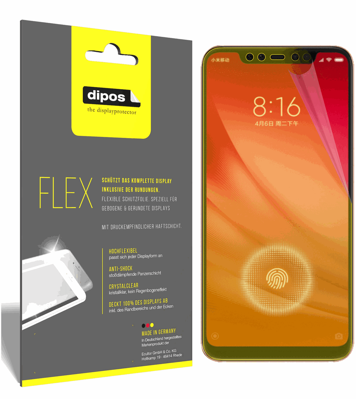 3x 3D Full Cover Schutzfolie für Xiaomi Mi 8 Pro
