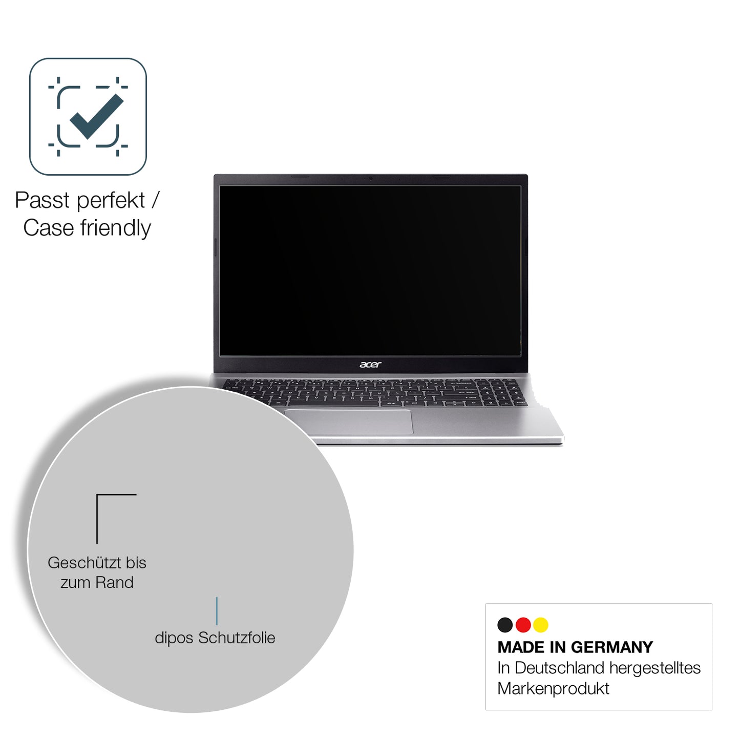 Schutzglasfolie mit optimaler Passform, zur Verwendung mit Hüllen geeignet