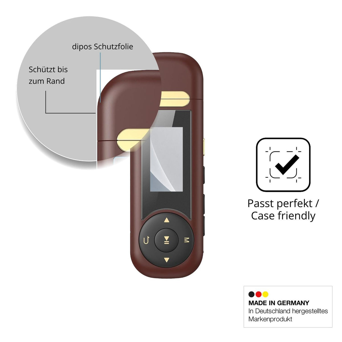 Schutzglasfolie mit optimaler Passform, zur Verwendung mit Hüllen geeignet