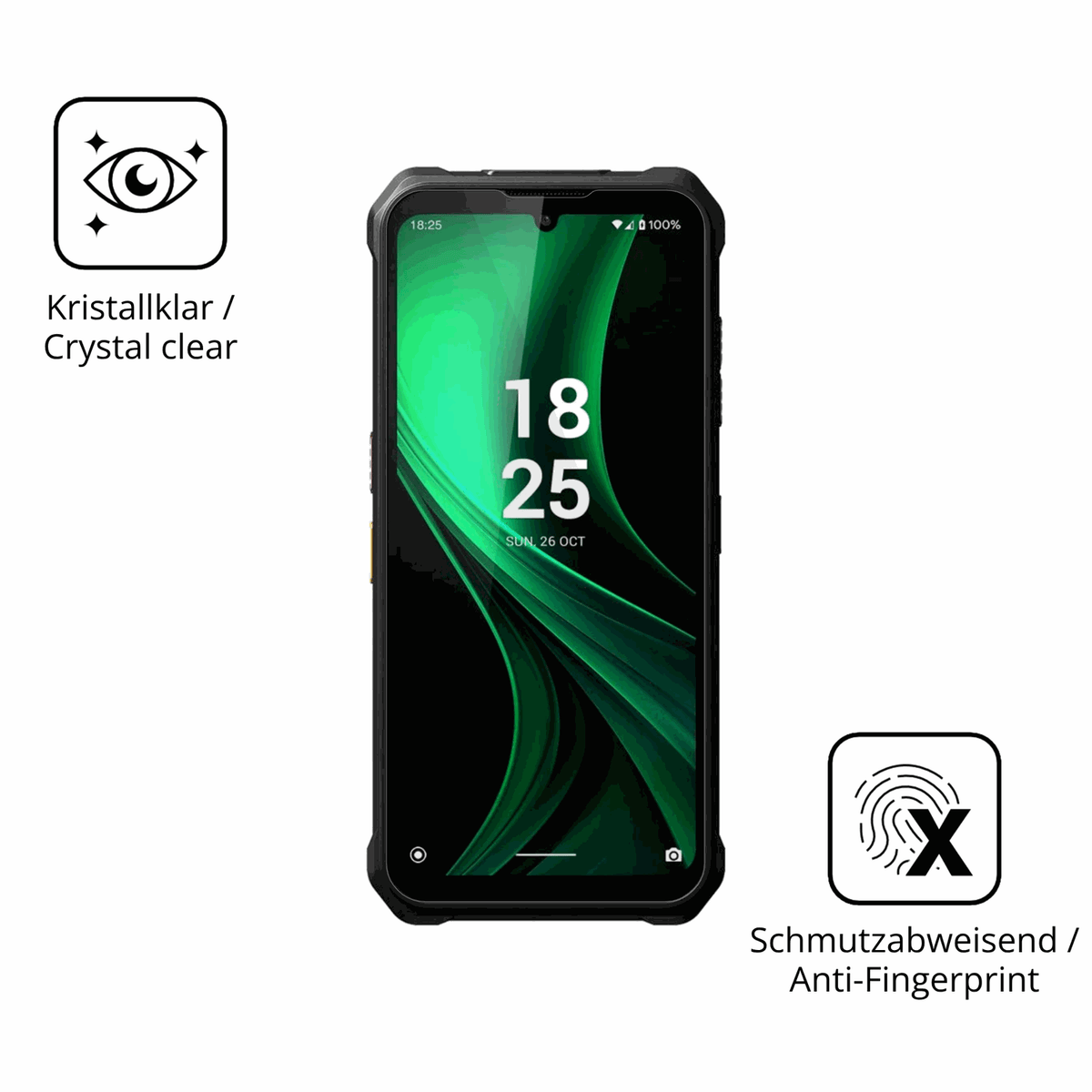 Schutzglasfolie mit optimaler Passform, zur Verwendung mit Hüllen geeignet