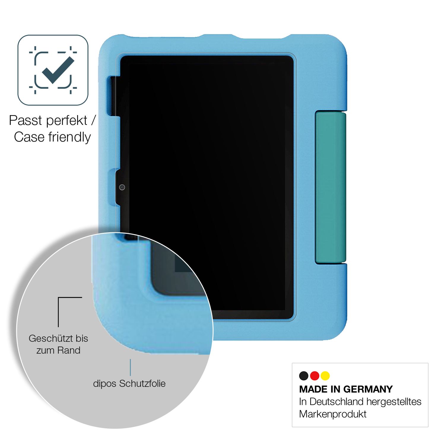 Schutzglasfolie mit optimaler Passform, zur Verwendung mit Hüllen geeignet