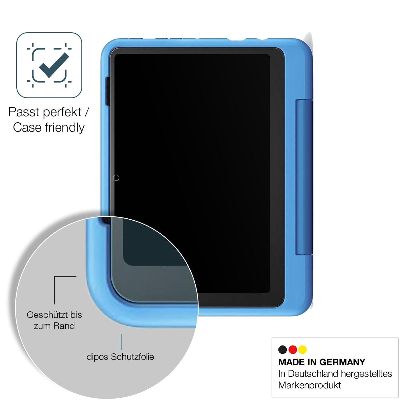 Schutzglasfolie mit optimaler Passform, zur Verwendung mit Hüllen geeignet