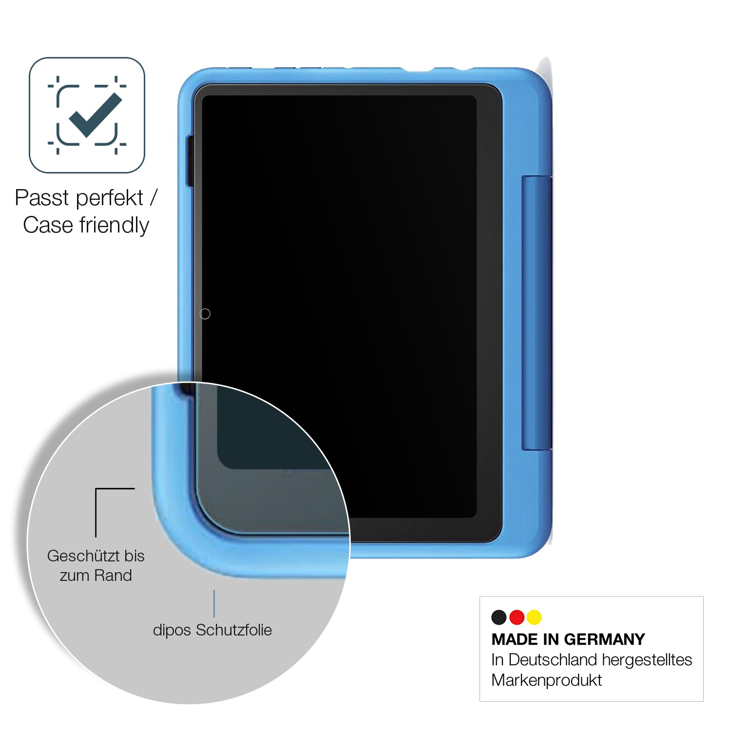 Schutzglasfolie mit optimaler Passform, zur Verwendung mit Hüllen geeignet
