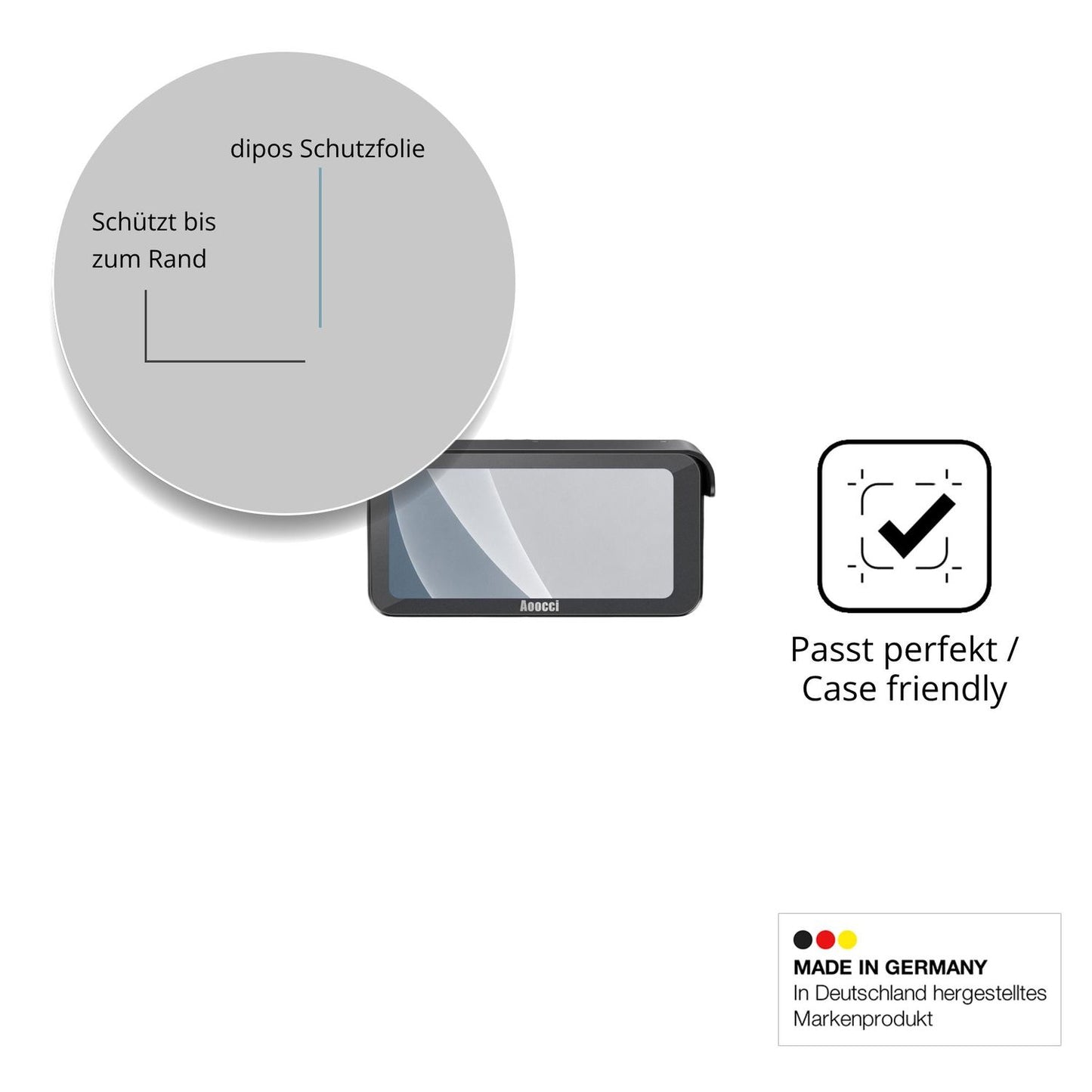 Schutzglasfolie mit optimaler Passform, zur Verwendung mit Hüllen geeignet