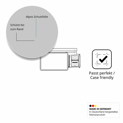 Schutzglasfolie mit optimaler Passform, zur Verwendung mit Hüllen geeignet