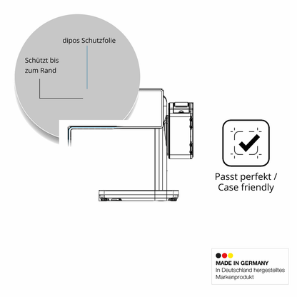 Schutzglasfolie mit optimaler Passform, zur Verwendung mit Hüllen geeignet