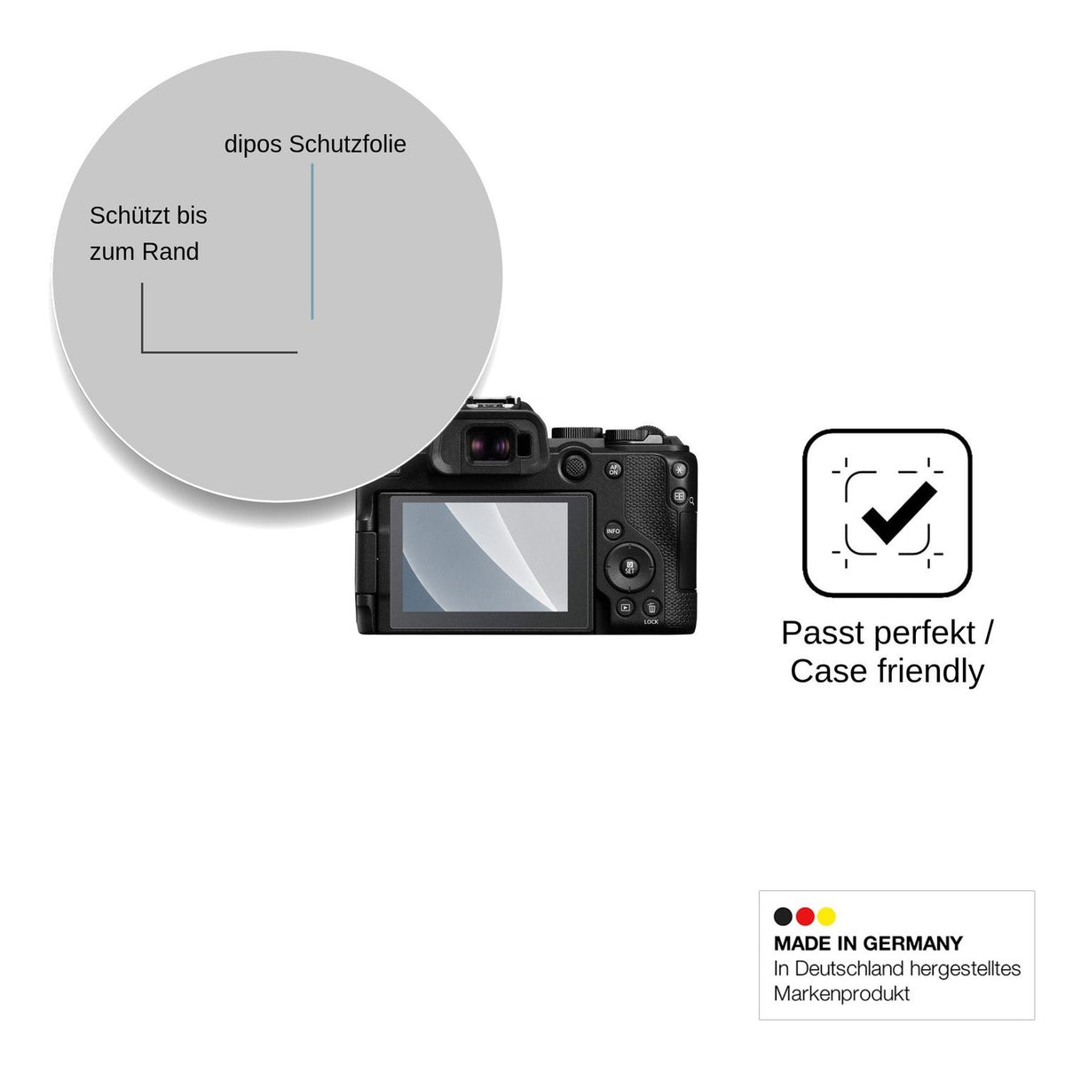 2x 9H Schutzfolie matt für Canon EOS R8 Mark II Panzerfolie