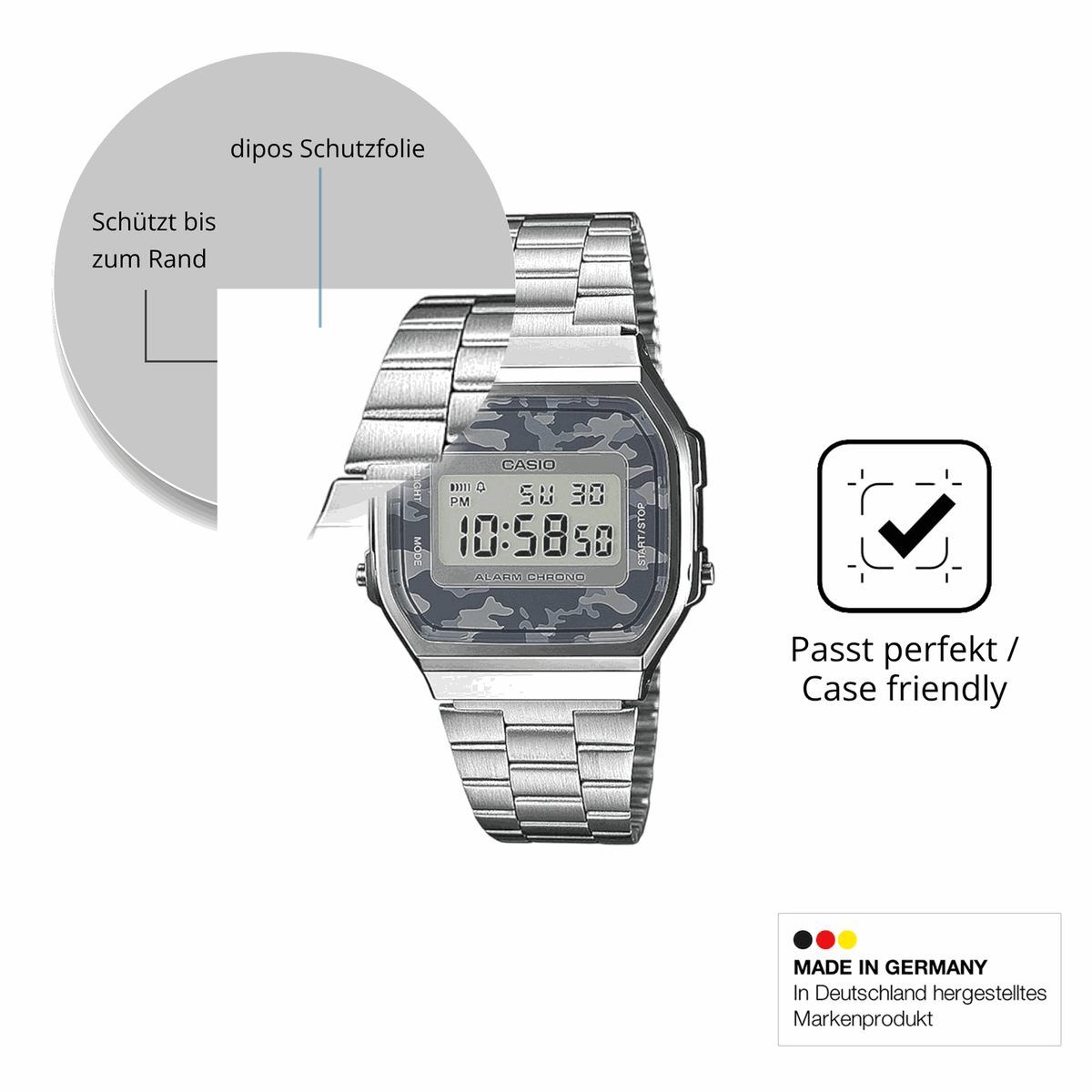 Schutzglasfolie mit optimaler Passform, zur Verwendung mit H�llen geeignet