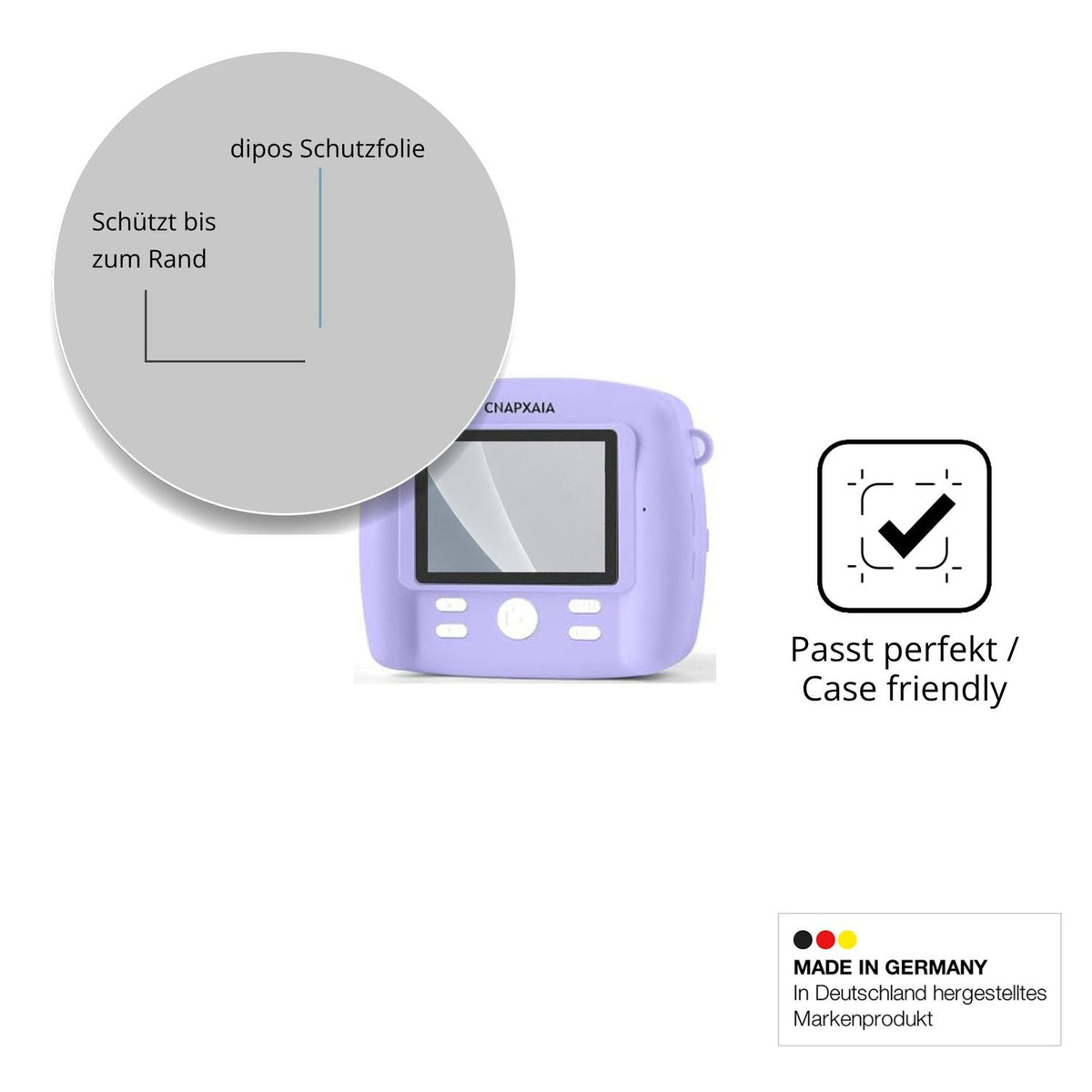 Schutzglasfolie mit optimaler Passform, zur Verwendung mit Hüllen geeignet