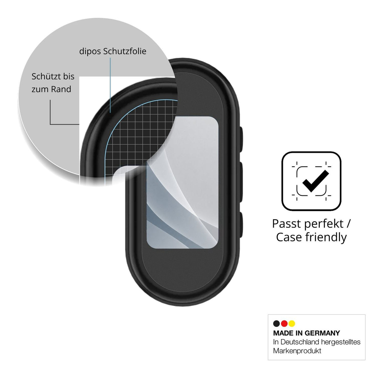 Schutzglasfolie mit optimaler Passform, zur Verwendung mit Hüllen geeignet