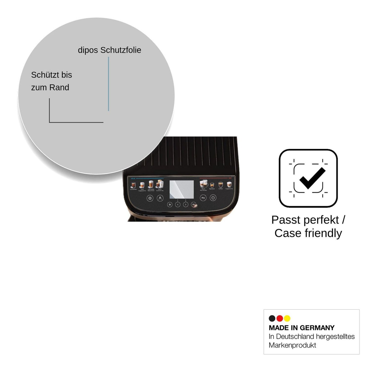 2x 9H Schutzfolie matt für DeLonghi Magnifica Duo ECAM330.80 Panzerfolie
