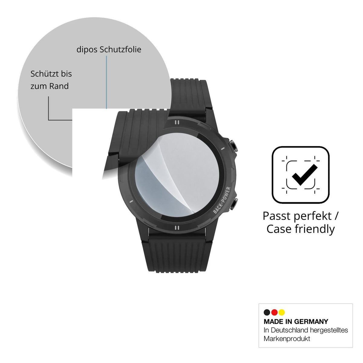 Schutzglasfolie mit optimaler Passform, zur Verwendung mit Hüllen geeignet