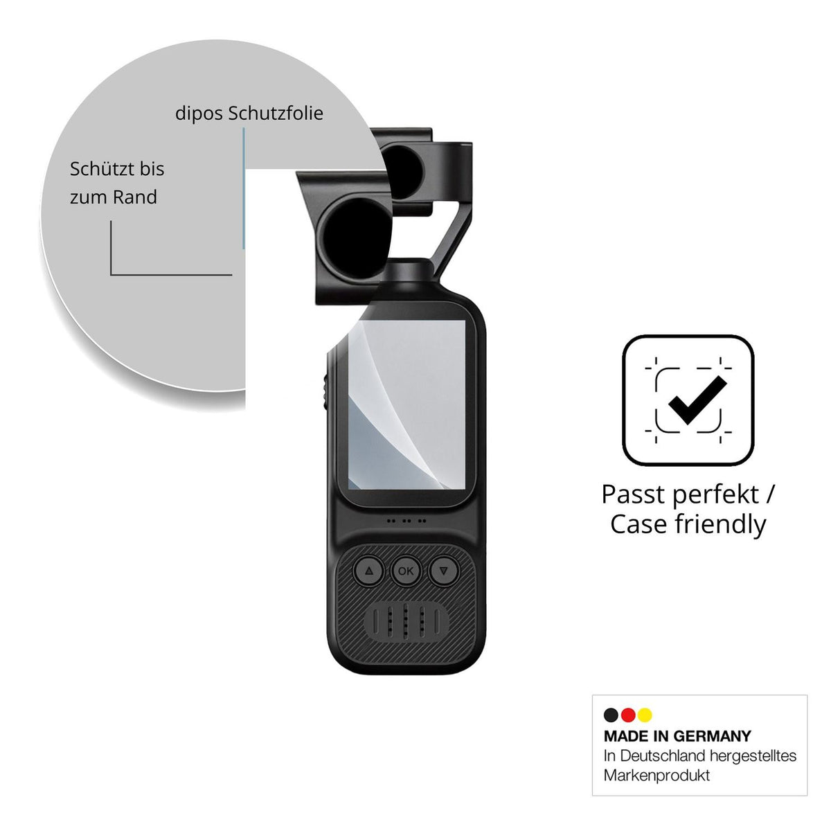 Schutzglasfolie mit optimaler Passform, zur Verwendung mit Hüllen geeignet