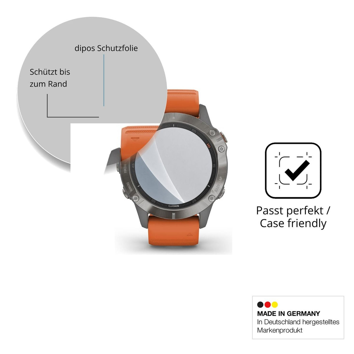 Schutzglasfolie mit optimaler Passform, zur Verwendung mit Hüllen geeignet