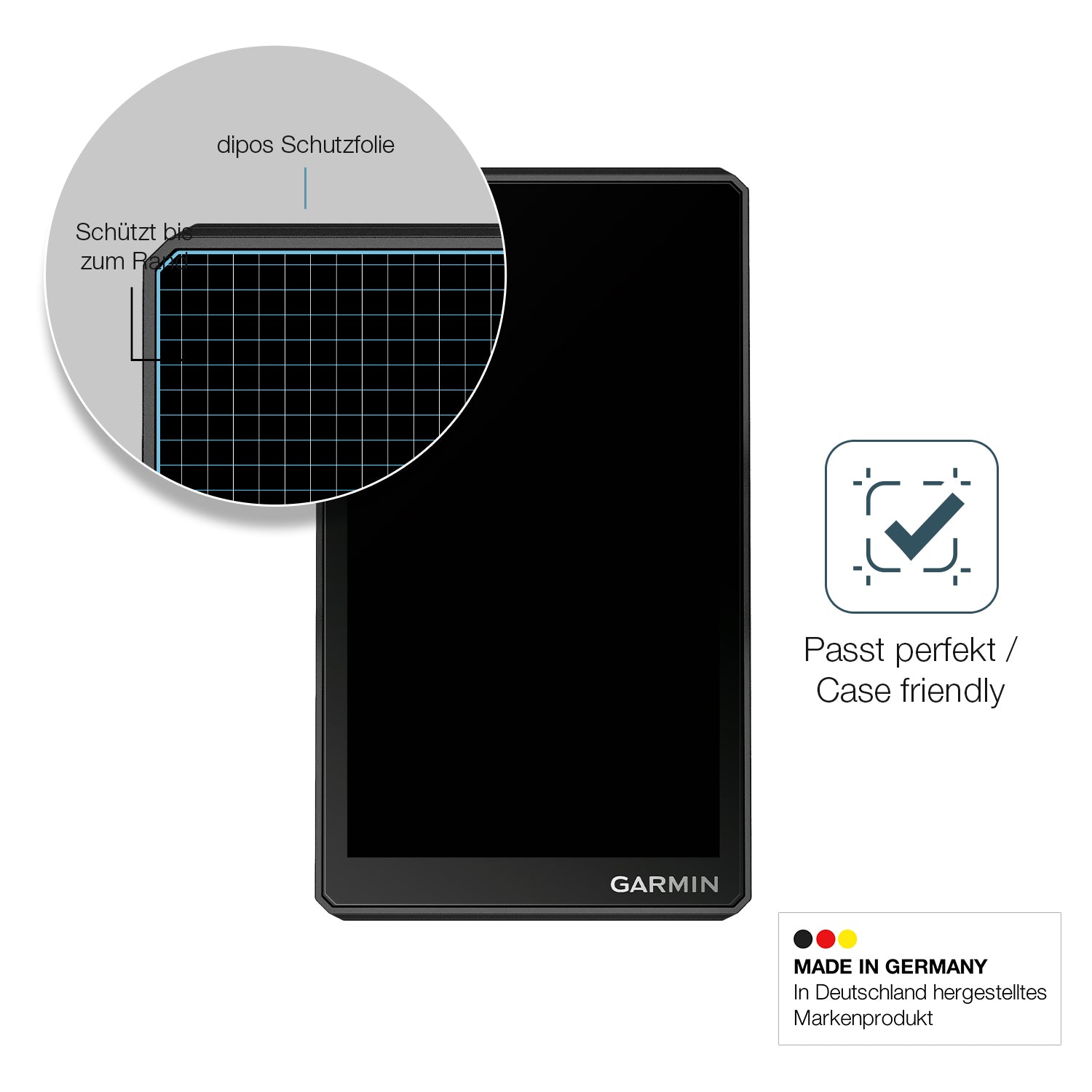 Schutzglasfolie mit optimaler Passform, zur Verwendung mit Hüllen geeignet