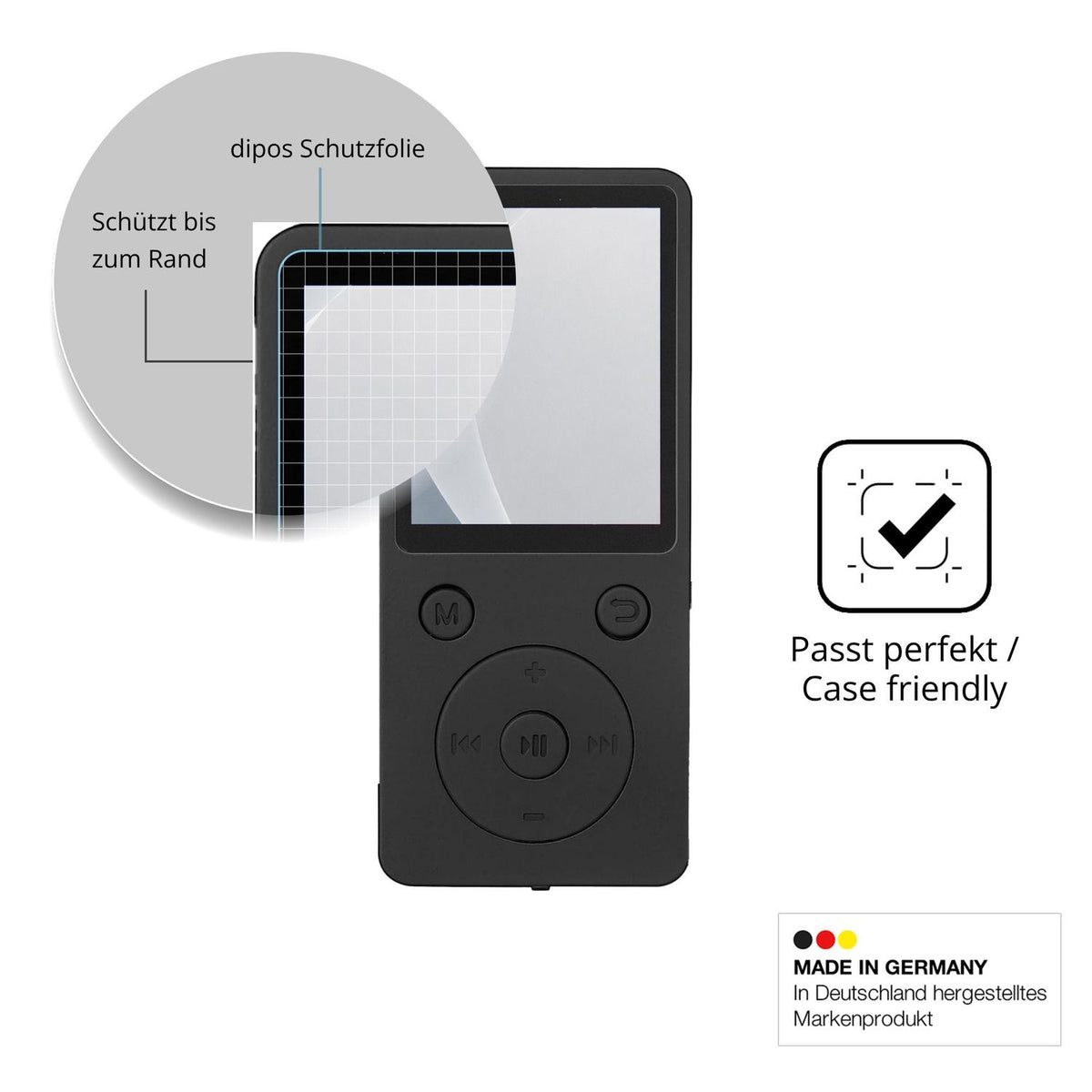 Schutzglasfolie mit optimaler Passform, zur Verwendung mit Hüllen geeignet