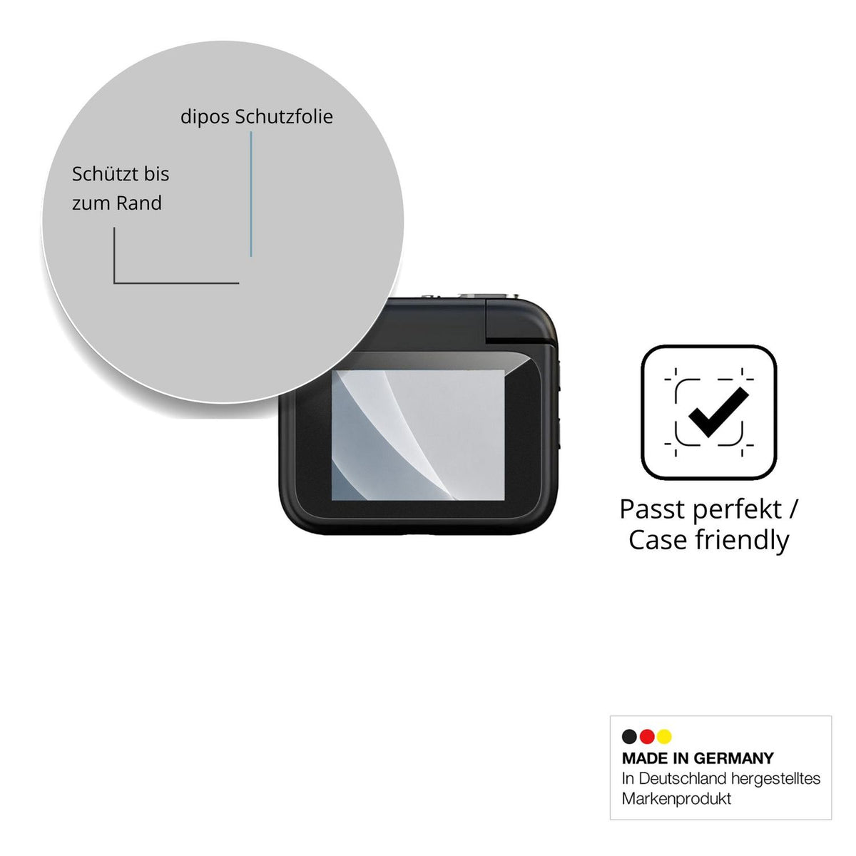 Schutzglasfolie mit optimaler Passform, zur Verwendung mit Hüllen geeignet