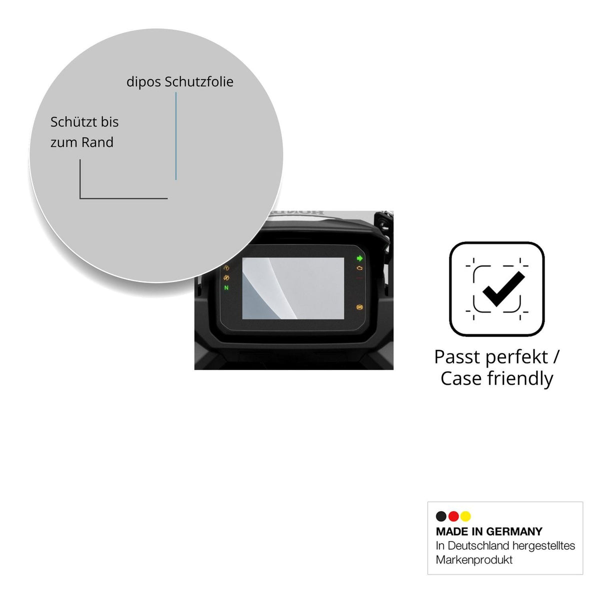 Schutzglasfolie mit optimaler Passform, zur Verwendung mit Hüllen geeignet