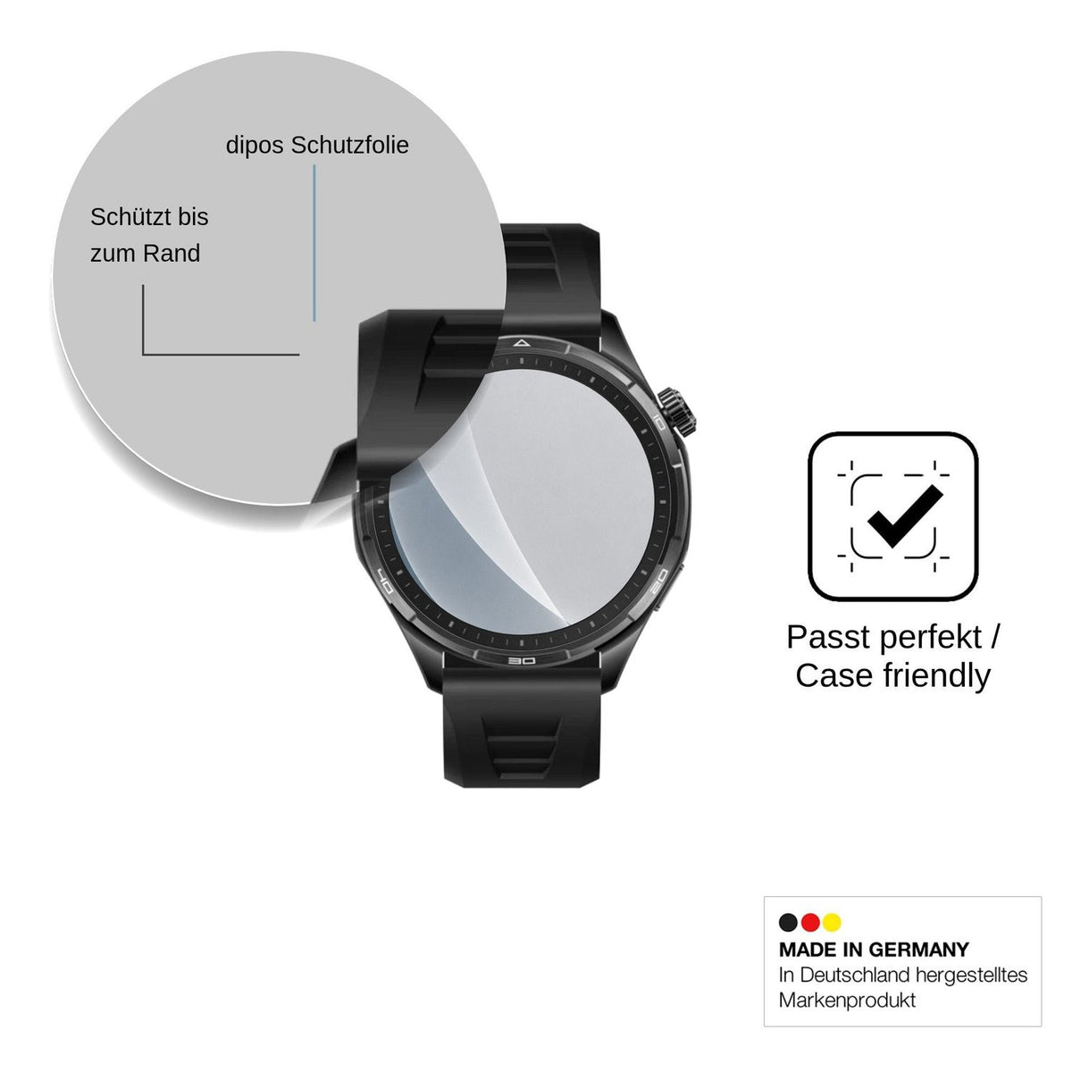 2x 9H Schutzfolie matt für Honor Watch 6 Pro Panzerfolie