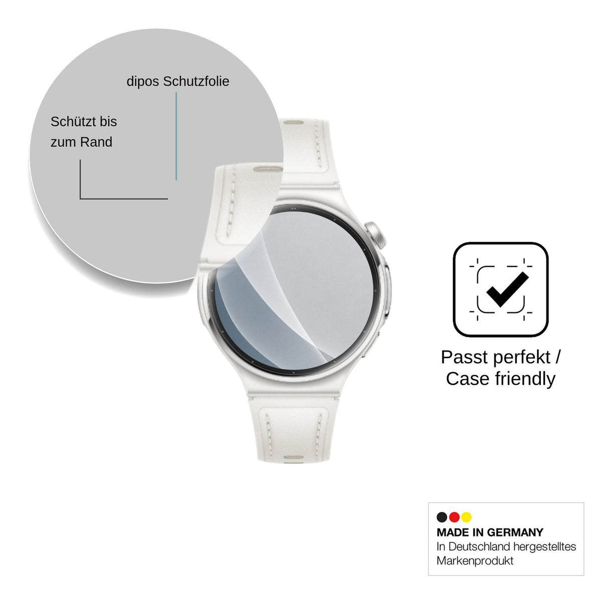 2x 9H Schutzfolie matt für Huawei Watch 6 42mm Panzerfolie