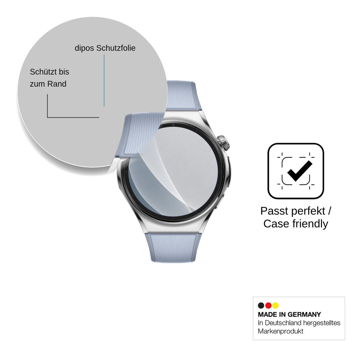 2x 9H Schutzfolie matt für Huawei Watch 6 46 mm Panzerfolie
