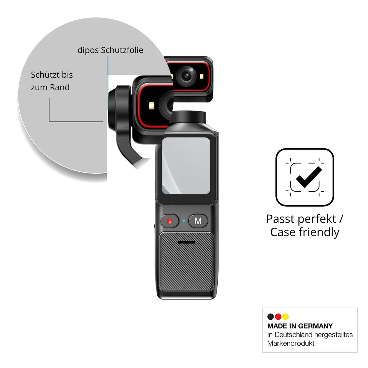 Schutzglasfolie mit optimaler Passform, zur Verwendung mit Hüllen geeignet