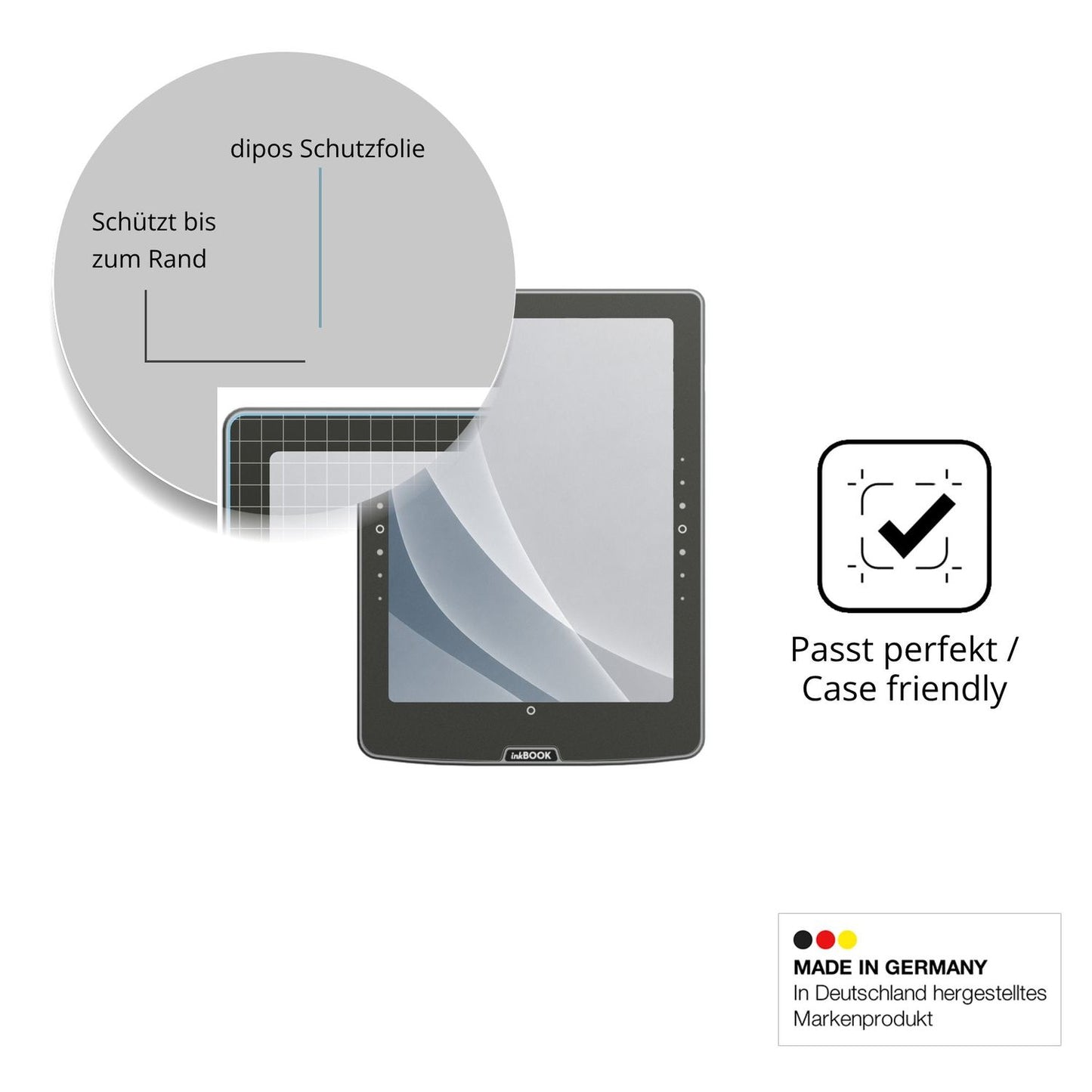 Schutzglasfolie mit optimaler Passform, zur Verwendung mit Hüllen geeignet