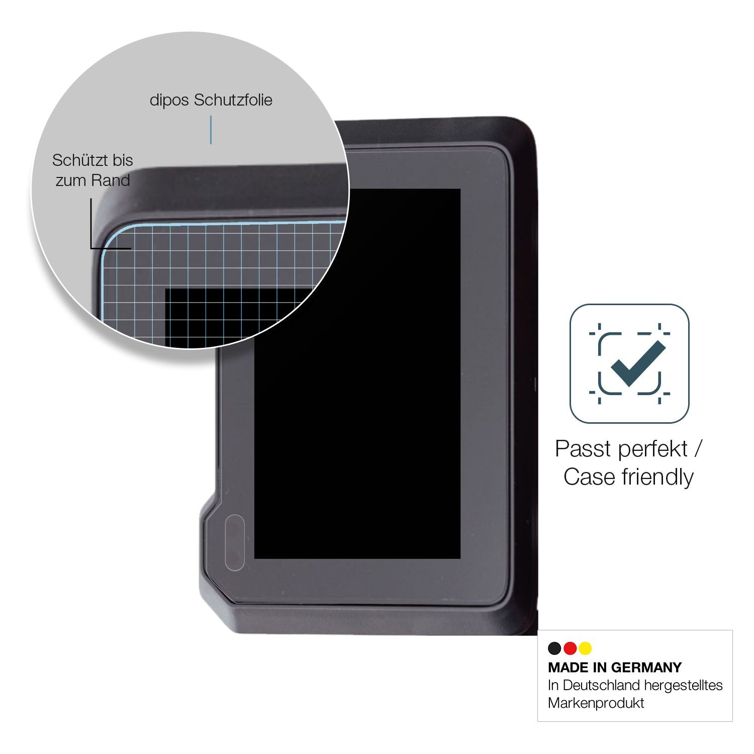 Schutzglasfolie mit optimaler Passform, zur Verwendung mit Hüllen geeignet