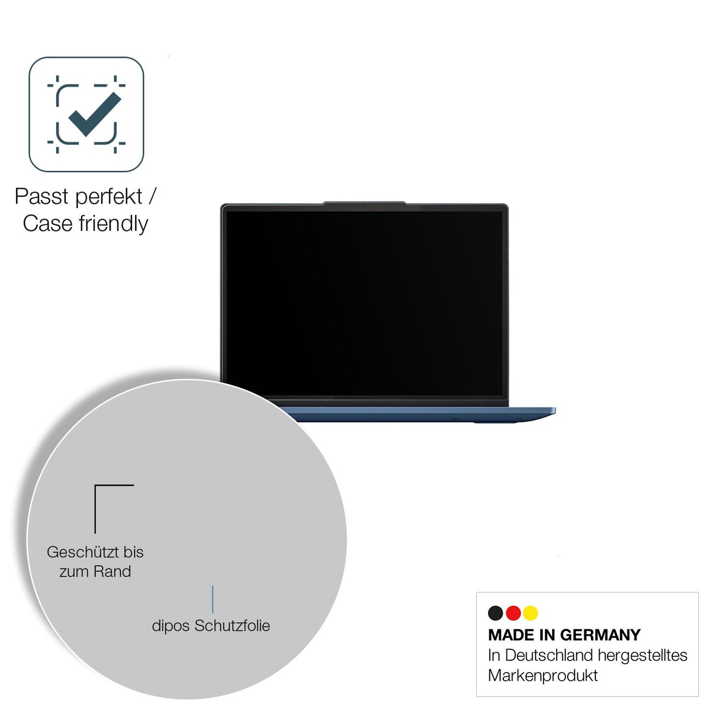Schutzglasfolie mit optimaler Passform, zur Verwendung mit Hüllen geeignet