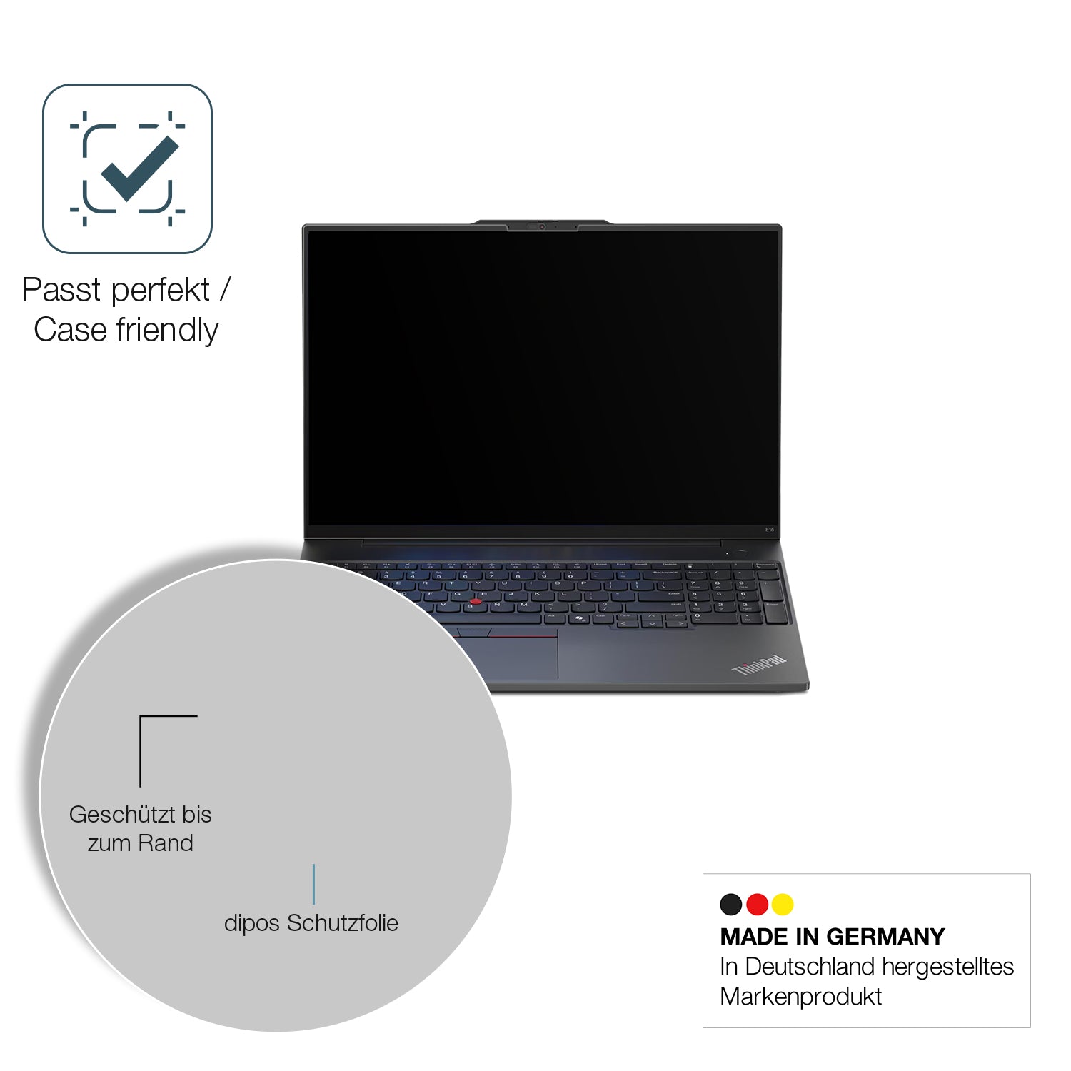 Schutzglasfolie mit optimaler Passform, zur Verwendung mit Hüllen geeignet