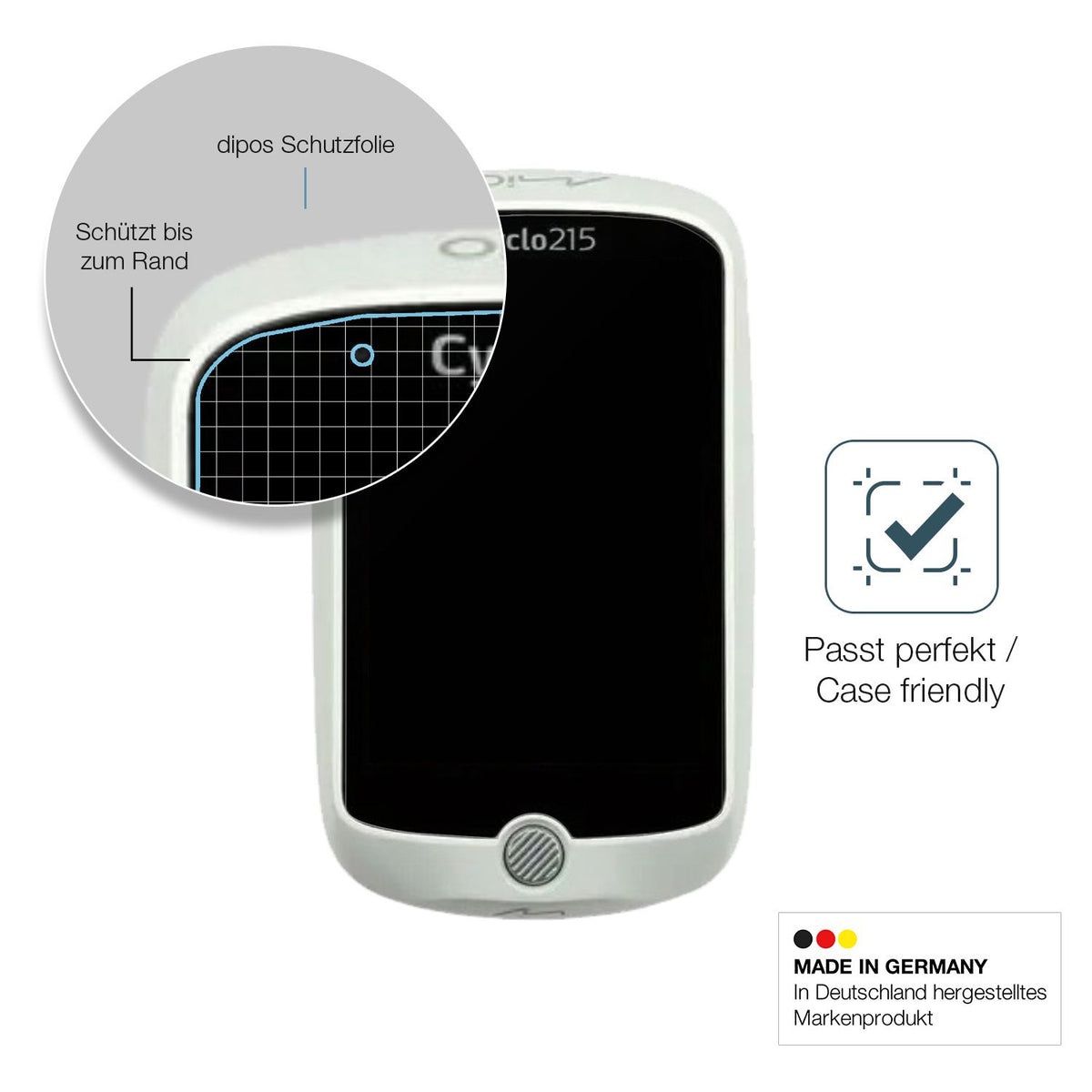 Schutzglasfolie mit optimaler Passform, zur Verwendung mit Hüllen geeignet