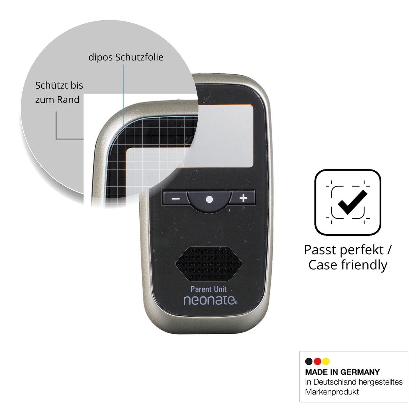 Schutzglasfolie mit optimaler Passform, zur Verwendung mit Hüllen geeignet
