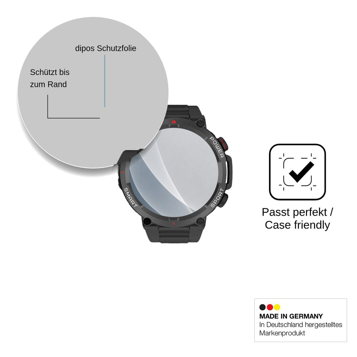 2x 9H Schutzfolie matt für Neow W-Watch 1.39 Panzerfolie