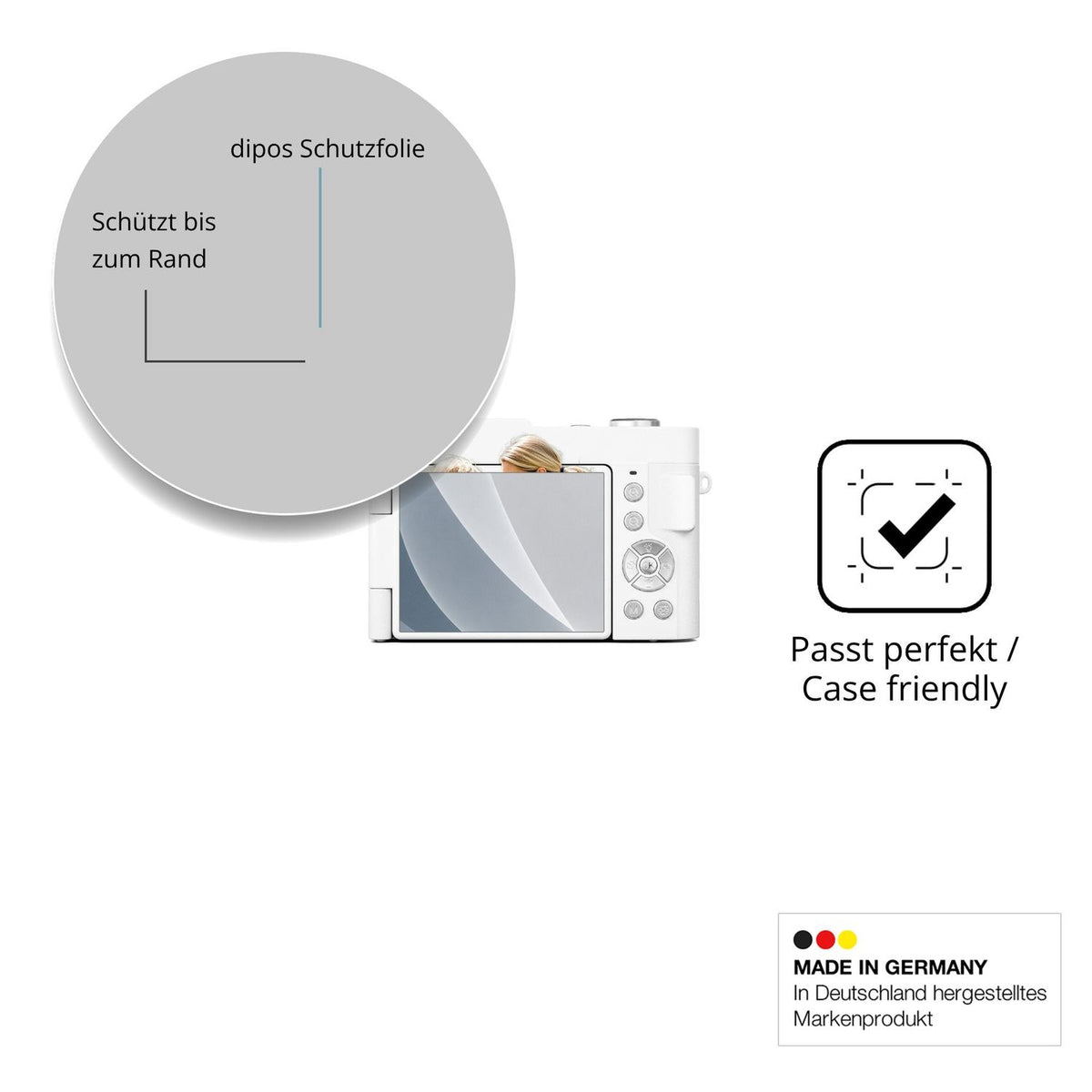 Schutzglasfolie mit optimaler Passform, zur Verwendung mit Hüllen geeignet